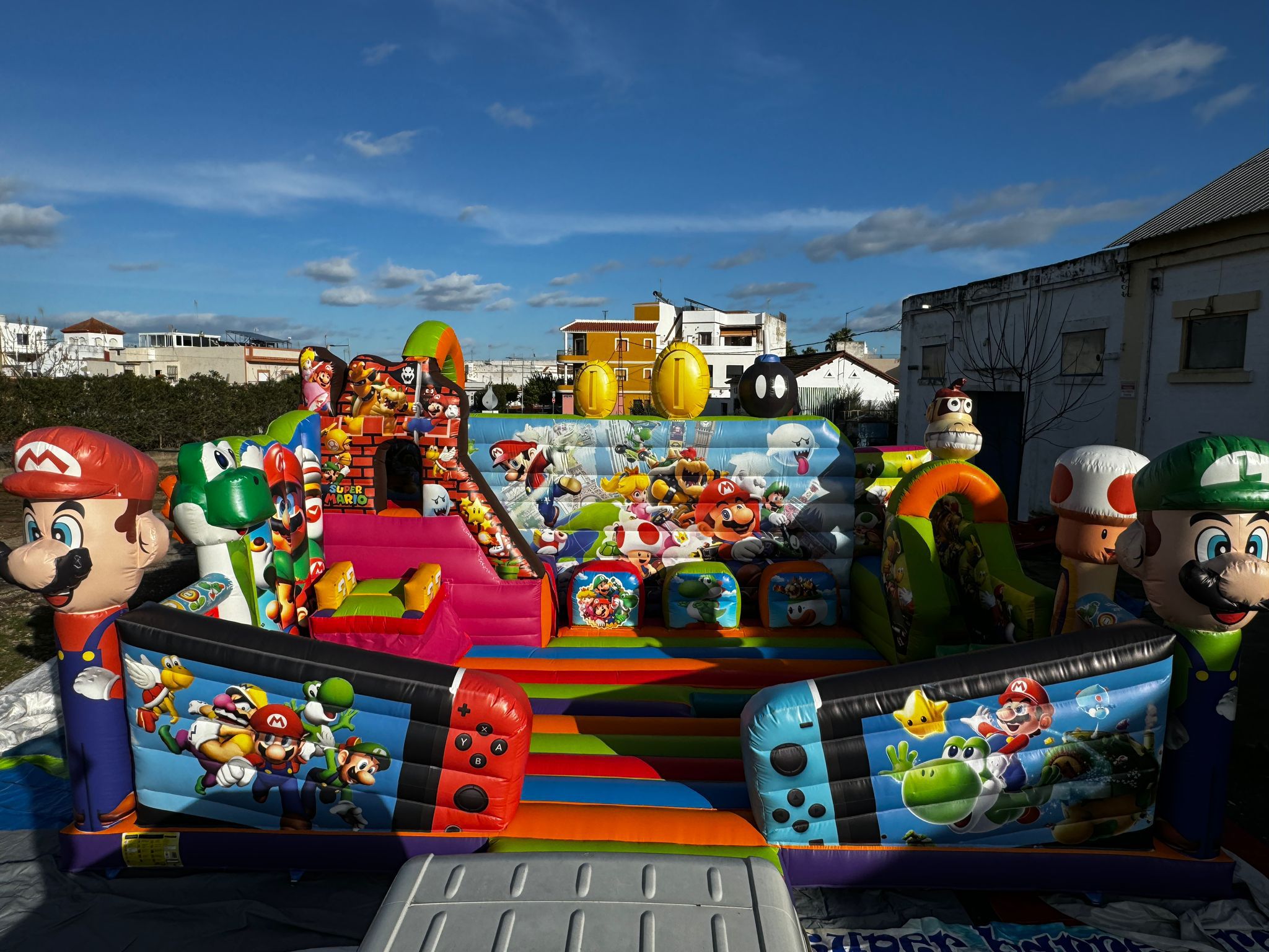 Mega Combo Castillo Hinchable Super Mario 2 alquiler en Murcia